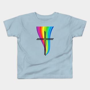 Cross Rainbow Flame 01 Kids T-Shirt